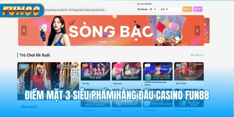 Điểm mạnh tại casino Fun88